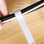 Reusable Velcro Cable Management Ties Roll for Desk Wire Organization