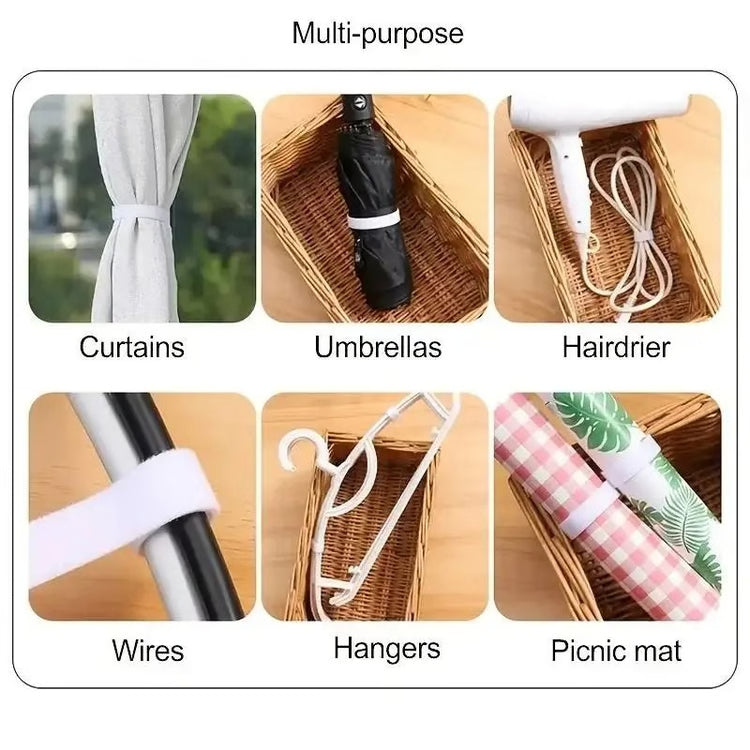 Reusable Velcro Cable Management Ties Roll for Desk Wire Organization