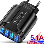 Travel Adapter, Charging For iPhone, Samsung, Xiaomi Mobile Ports