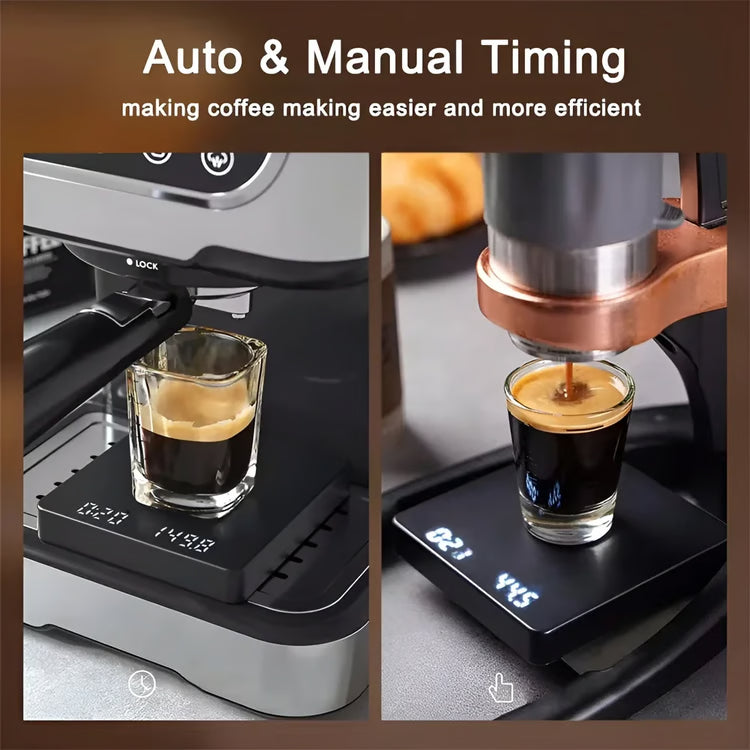 Digital Coffee Scale with Timer LED Display Silicone Pad USB Charging Electronic Coffee Scale Home Cafe Gift
