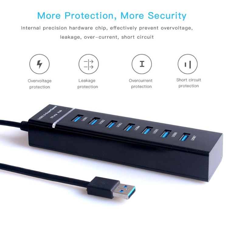 PC Laptop Docking Station Adapter, USB Splitter for Macbook and PC
