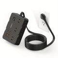 Surge Protector Power Strip with 6 Widely Spaced Outlets & 4 USB Ports Thin Flat Plug Extension Cord for Home, Office
