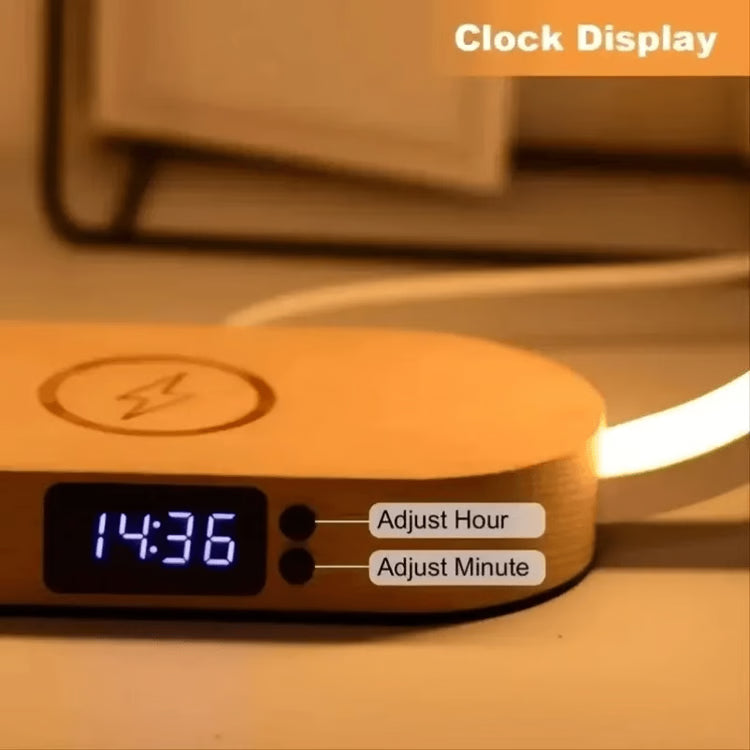 GlowCharge 6-in-1 Wireless Charging Station with LED Desk Lamp & Alarm Clock