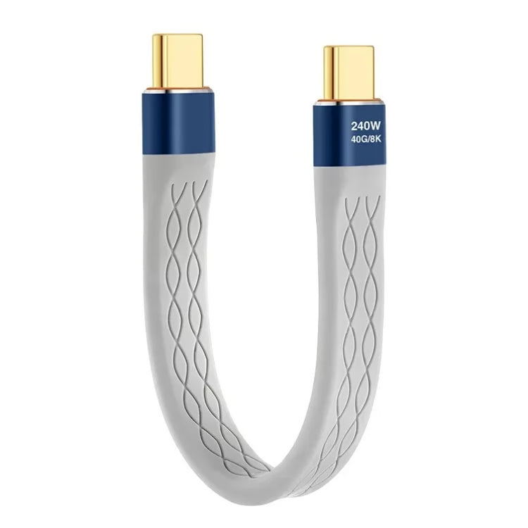Fast Charging USB C Cable, Short Type C Cord, 8K 40Gbps Data Transfer, Flat Slim FPC, Data Charge Extension Cable
