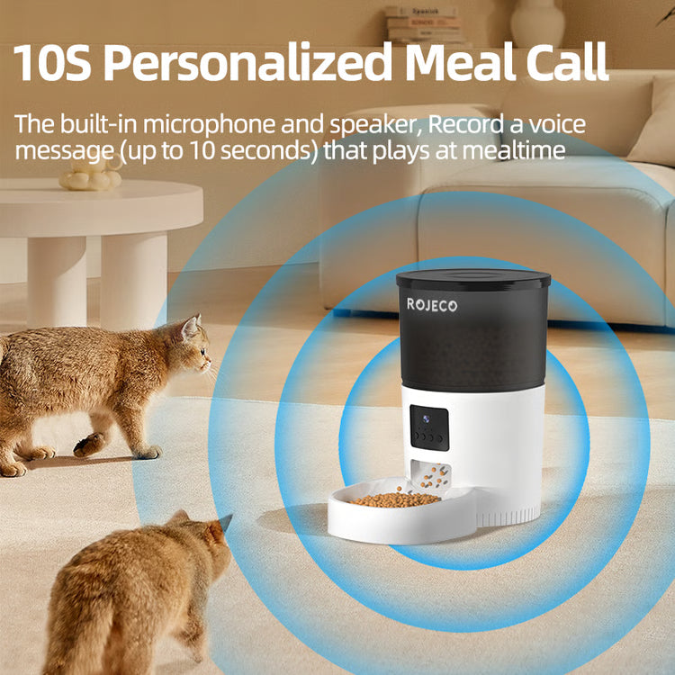 Smart Automatic Cat Feeder with Camera WiFi Pet Food Dispenser with App Control and Voice Recorder