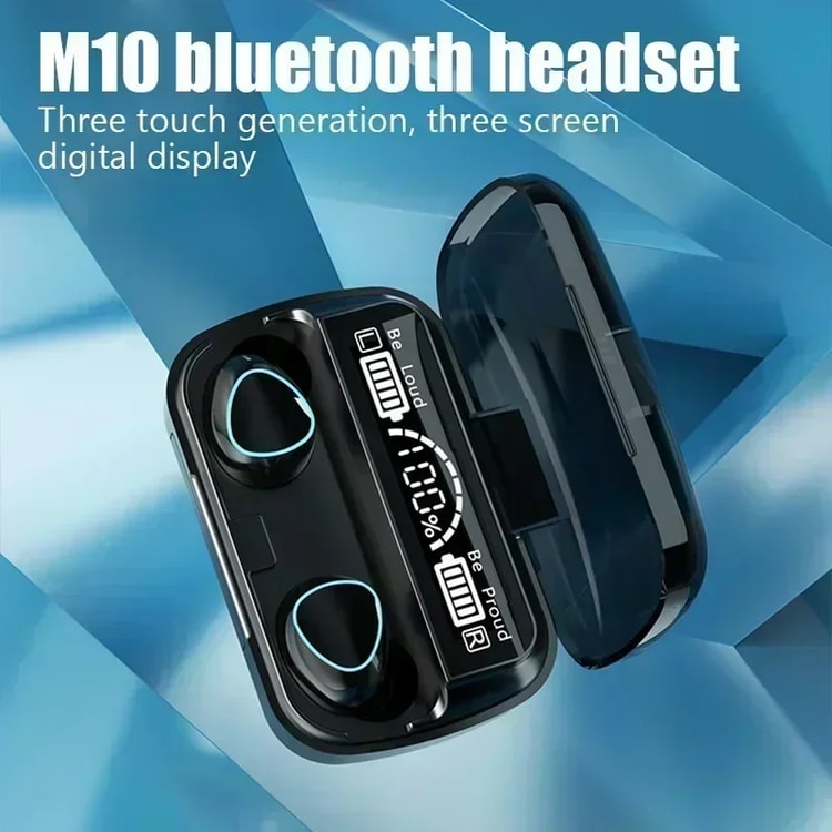 Smart LED Display Wireless Earbuds with HiFi Stereo Sound and Bluetooth Connectivity