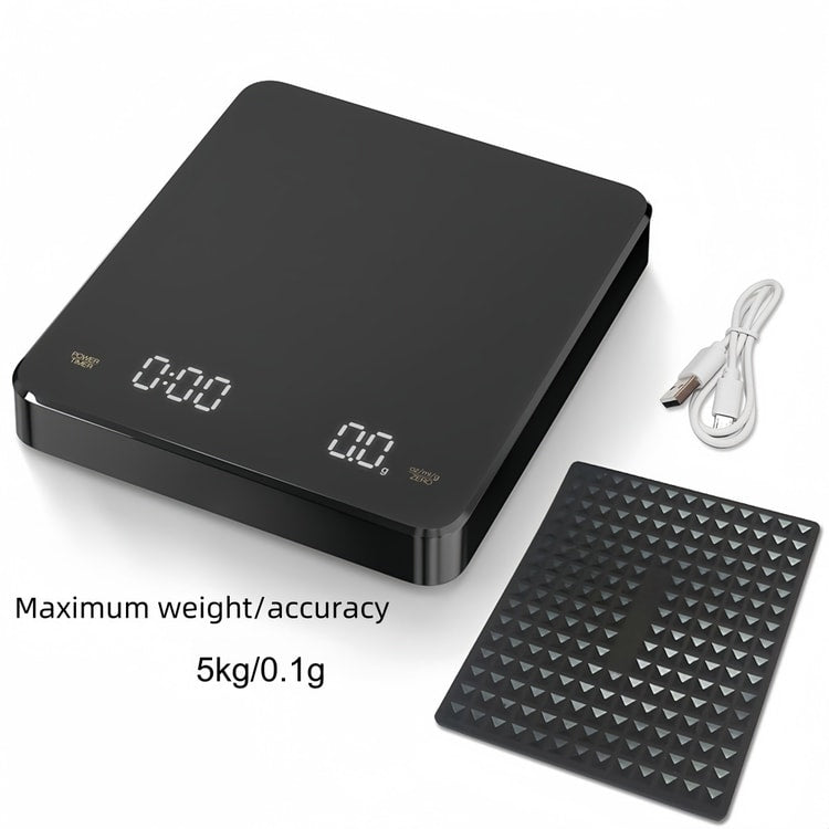 Professional High-precision Electronic Coffee Scale LED Display USB Timing Waterproof Pad Coffee Accessories