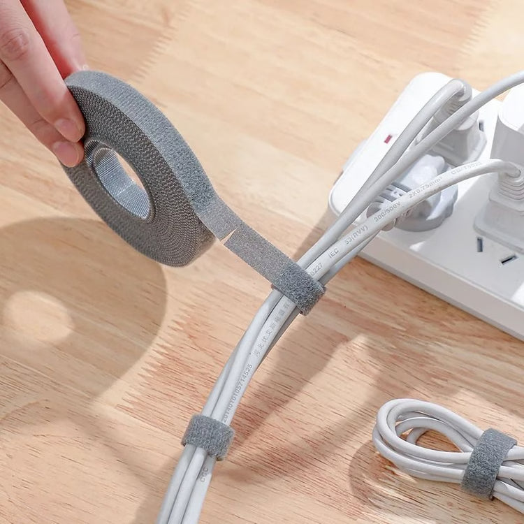 Reusable Velcro Cable Management Ties Roll for Desk Wire Organization